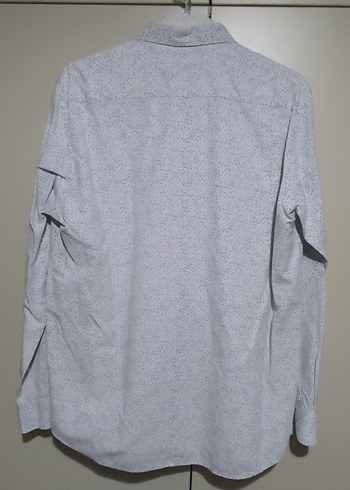 Mavi Gri Pamuklu Uzun Kollu Erkek Gömlek - Görsel 5