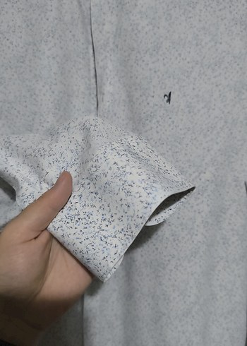 Mavi Gri Pamuklu Uzun Kollu Erkek Gömlek - Görsel 2