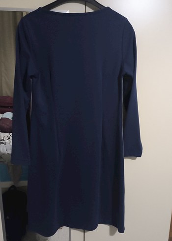 Gri Mavi Piliseli Uzun Kollu Midi elbise - Görsel 6