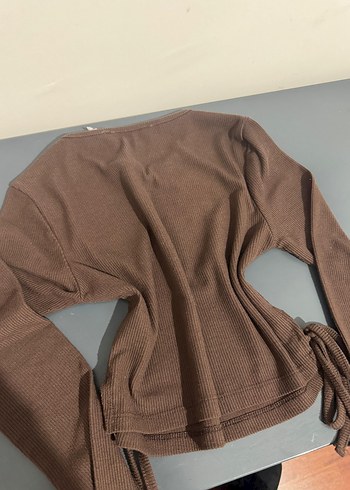 Koton Kahverengi Baskılı Uzun Kollu Crop - Görsel 2