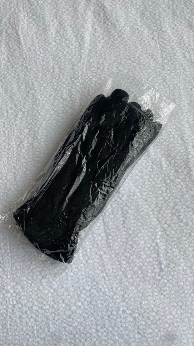 Siyah Kadın Peluş Eldiven - Görsel 3