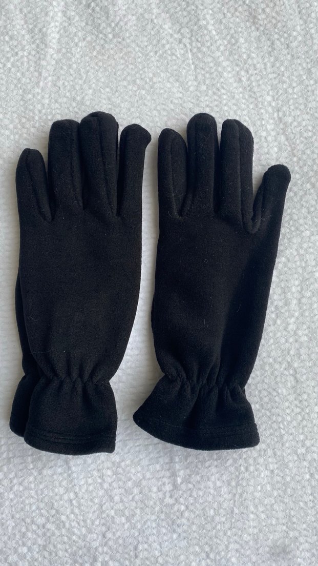 Siyah Kadın Peluş Eldiven - Görsel 2