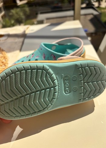 25 Beden turkuaz Renk Kız çocuk flamingo desenli crocs