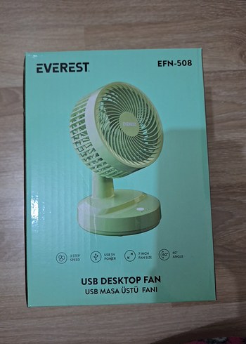 Everest Masaüstü Yeşil USB Fan - Görsel 4