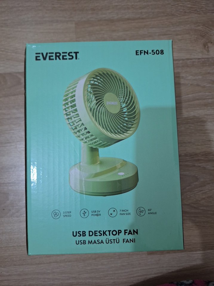 Everest Masaüstü Yeşil USB Fan - Görsel 4