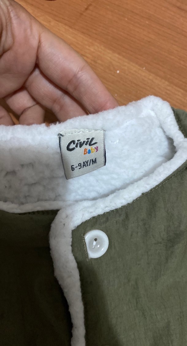 Erkek Çocuk Düğmeli Yeşil Mont civil - Görsel 2