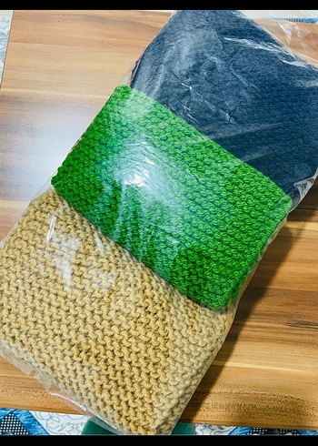 3 adet Renkli Örgü Kadın Şal - Görsel 3