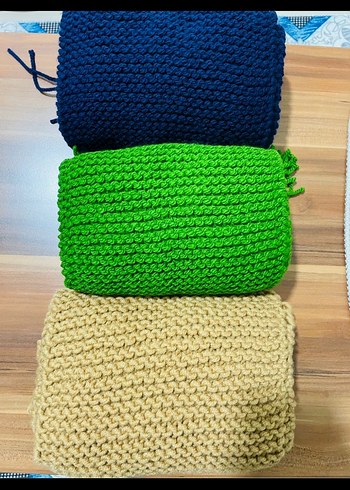 3 adet Renkli Örgü Kadın Şal - Görsel 2