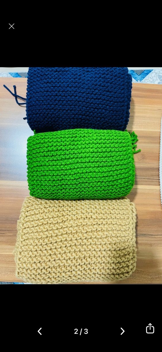 3 adet Renkli Örgü Kadın Şal - Görsel 2