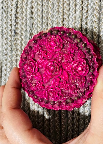 Pembe Renkli Çiçek Desenli takı kutusu - Görsel 3