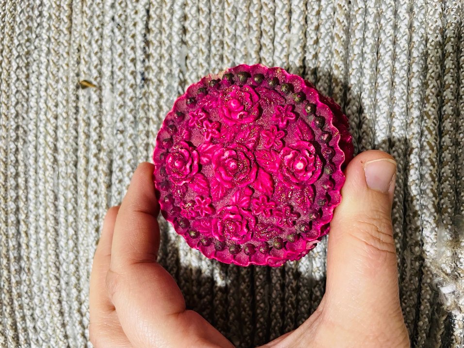 Pembe Renkli Çiçek Desenli takı kutusu - Görsel 3