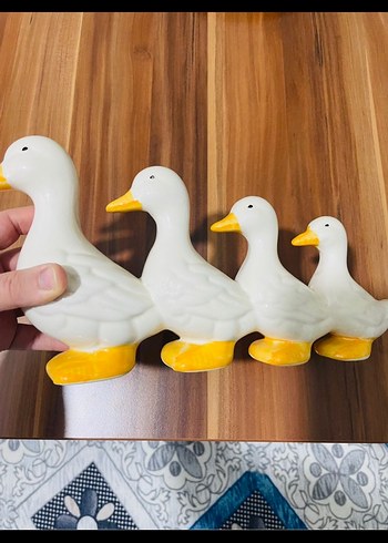 Beyaz Seramik Ördek Figürleri - Görsel 4