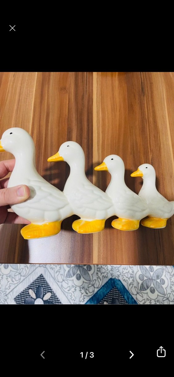 Beyaz Seramik Ördek Figürleri - Görsel 4