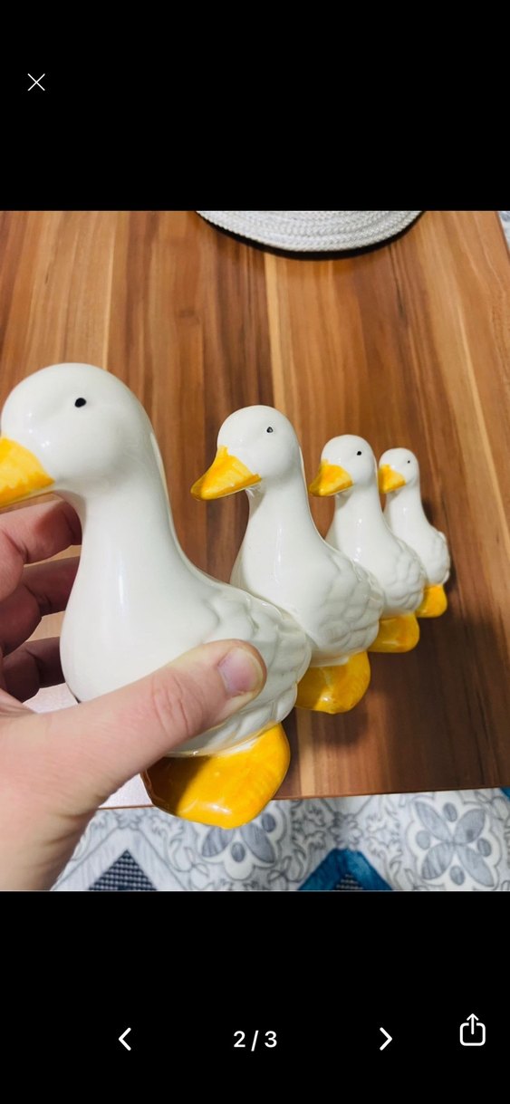 Beyaz Seramik Ördek Figürleri - Görsel 2