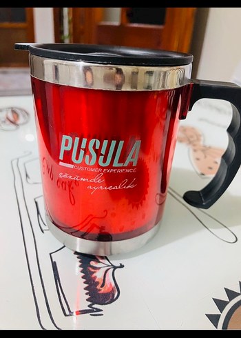 Kırmızı Pusula Termos Kupa - Görsel 2