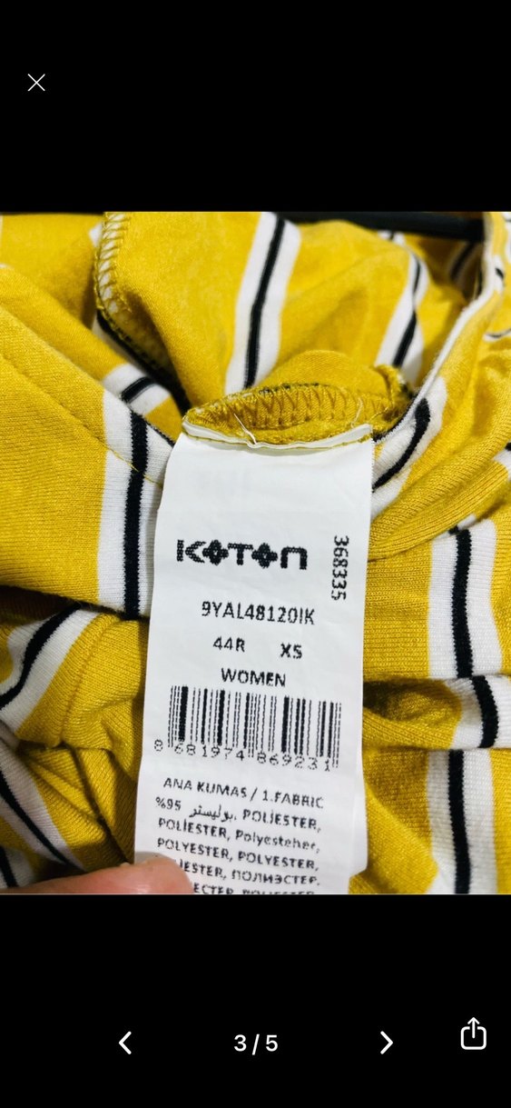 Sarı Çizgili Kadın Uzun Tulum - Görsel 3