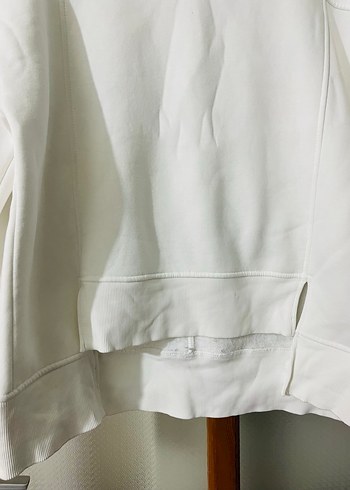 Beyaz Oversize Kadın Sweatshirt - Görsel 3