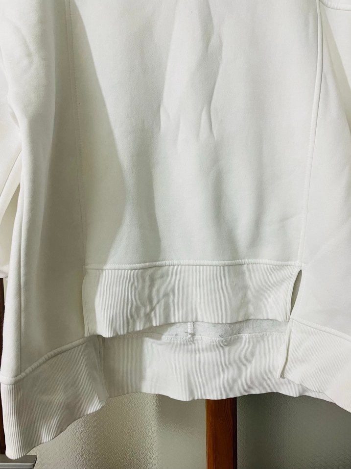 Beyaz Oversize Kadın Sweatshirt - Görsel 3