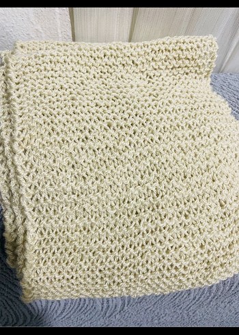 Beyaz Örgü Kadın Boyunluk - Görsel 3