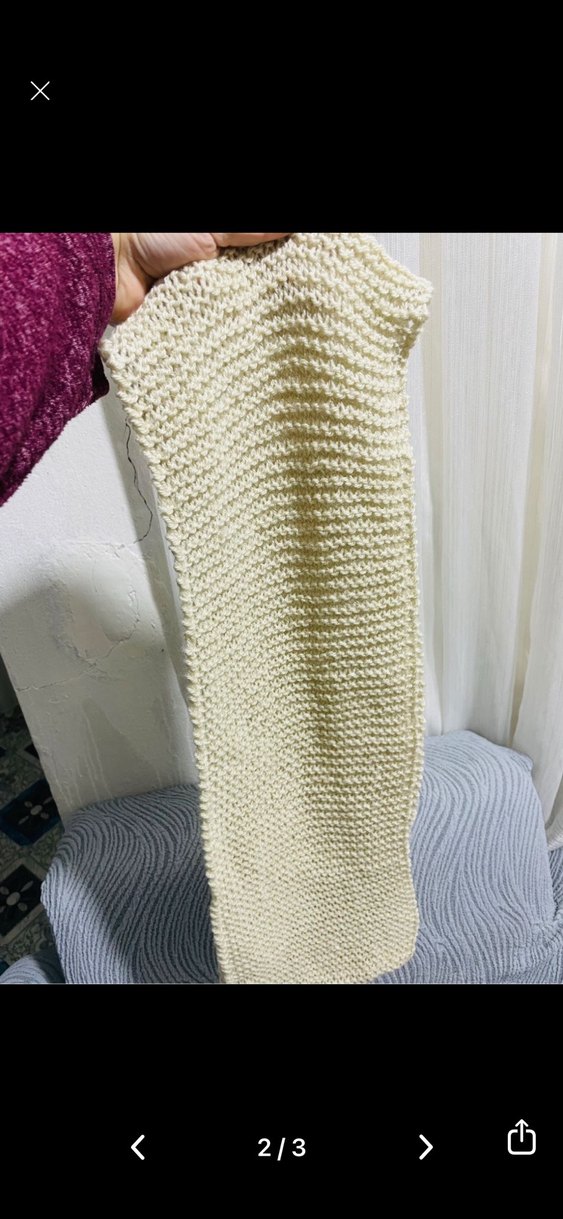 Beyaz Örgü Kadın Boyunluk - Görsel 2