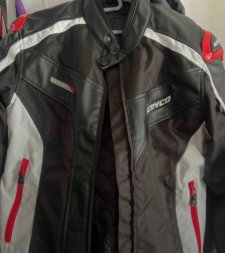 Unisex Siyah motosiklet  Ceketi Velcro Detaylı - Görsel 4