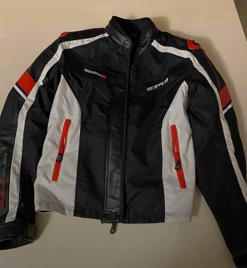 Unisex Siyah motosiklet  Ceketi Velcro Detaylı - Görsel 3