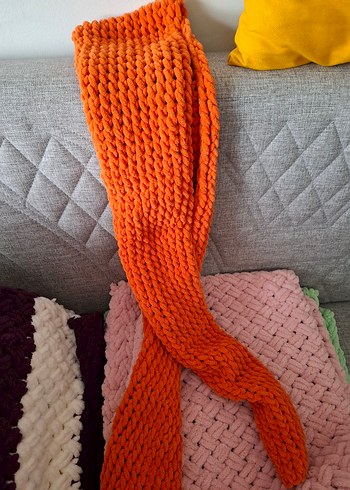 Bordo ve Beyaz Örgü Çocuk Battaniyesi - Görsel 6