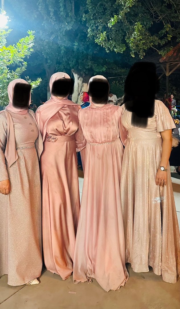 Pembe Tesettür Abiye Elbise - Görsel 2