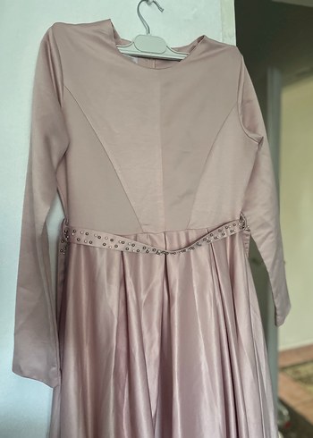 Pembe tesettür Abiye Elbise - Görsel 2