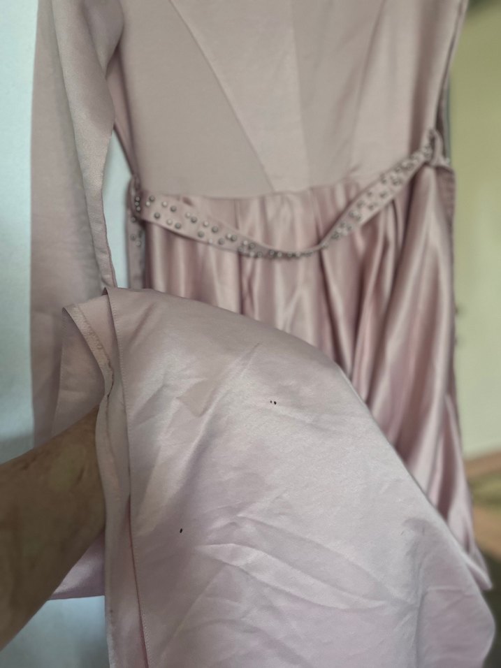 Pembe tesettür Abiye Elbise - Görsel 4