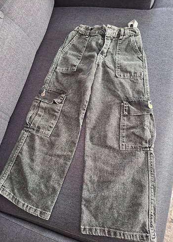 Gri Kemerli Bol Kesim Kadın Jean - Görsel 2