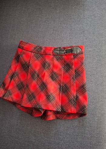 Kız Kırmızı Midi Kumaş etek - Görsel 2