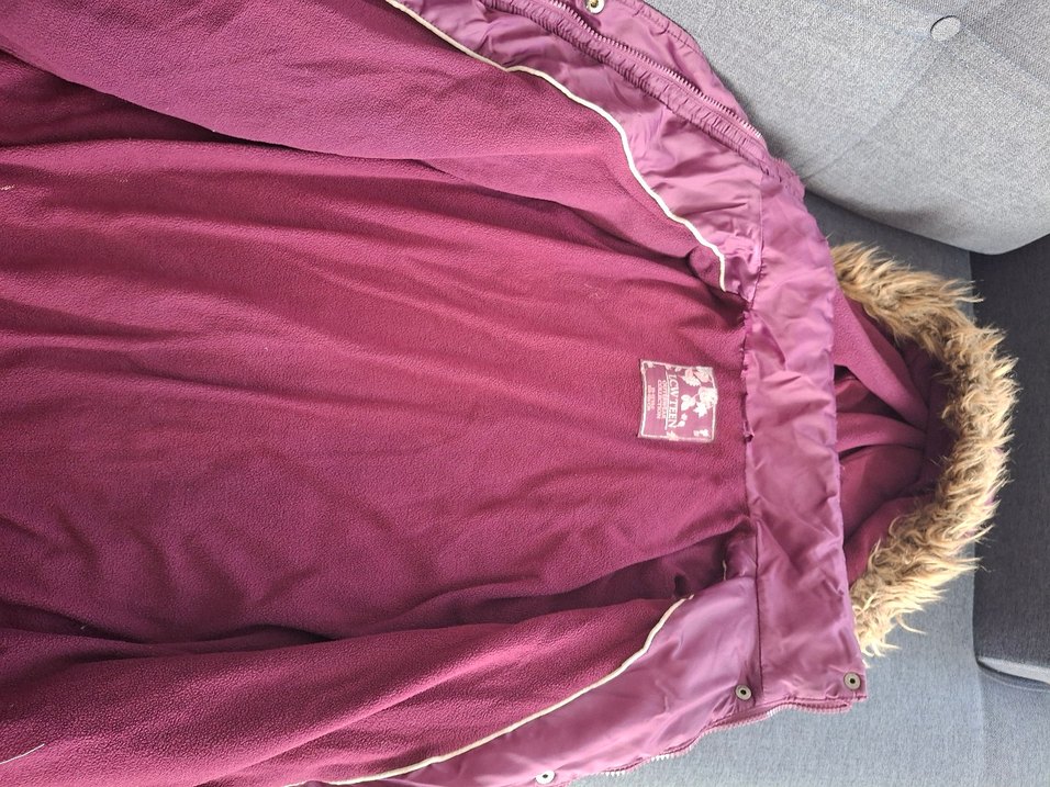 Bordo Kürklü Midi Kadın Mont - Görsel 3