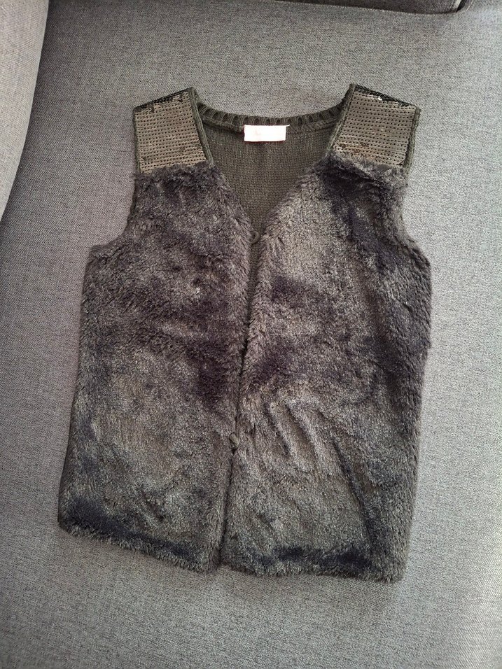 Kız Çocuk Gri Kürklü Bolero - Görsel 2