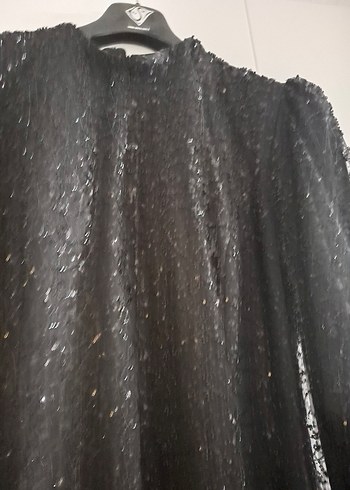 Uzun Siyah Gotik Nakışlı Abiye Elbise - Görsel 4