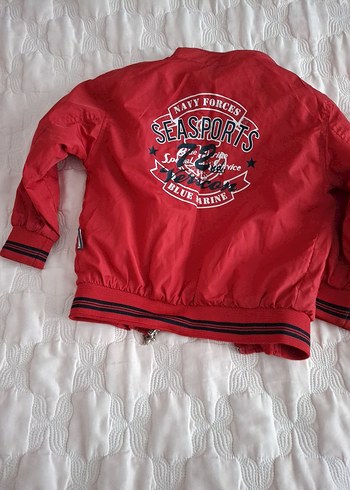 Kırmızı Fermuarlı Kadın Bomber Ceket - Görsel 5