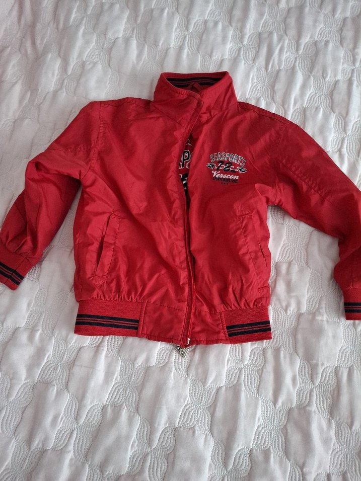 Kırmızı Fermuarlı Kadın Bomber Ceket - Görsel 2