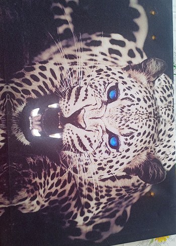 Beden Mavi Gözlü Leopar tablo