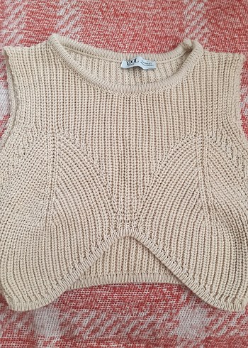 Diğer Bej Örgü Kadın Crop Top