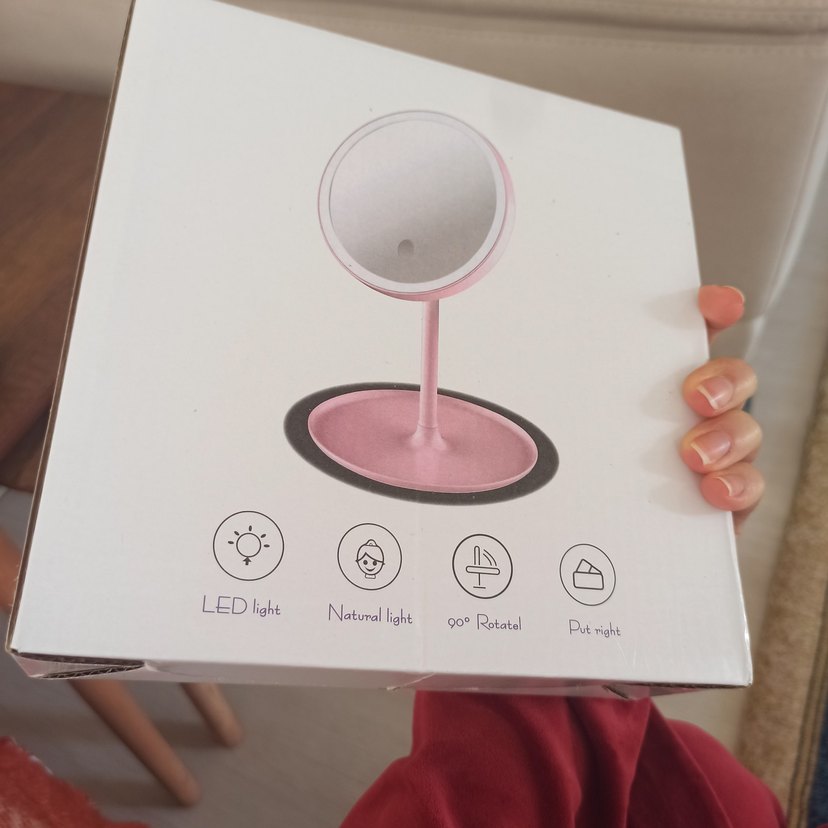 Beyaz LED Işıklı Masaüstü Makyaj Aynası - Görsel 2