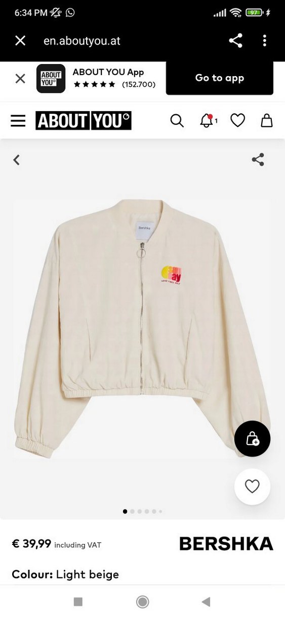 Düğmeli Beyaz Kadın Bomber Ceket - Görsel 3