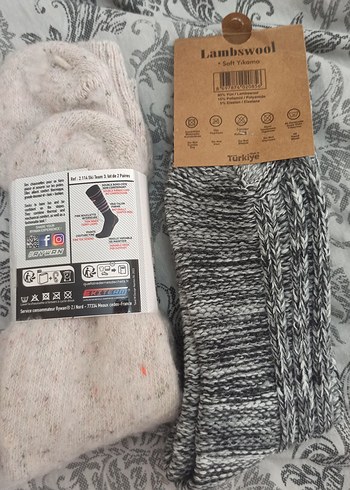 Gri Erkek Midi Yün Çoraplar - Görsel 2