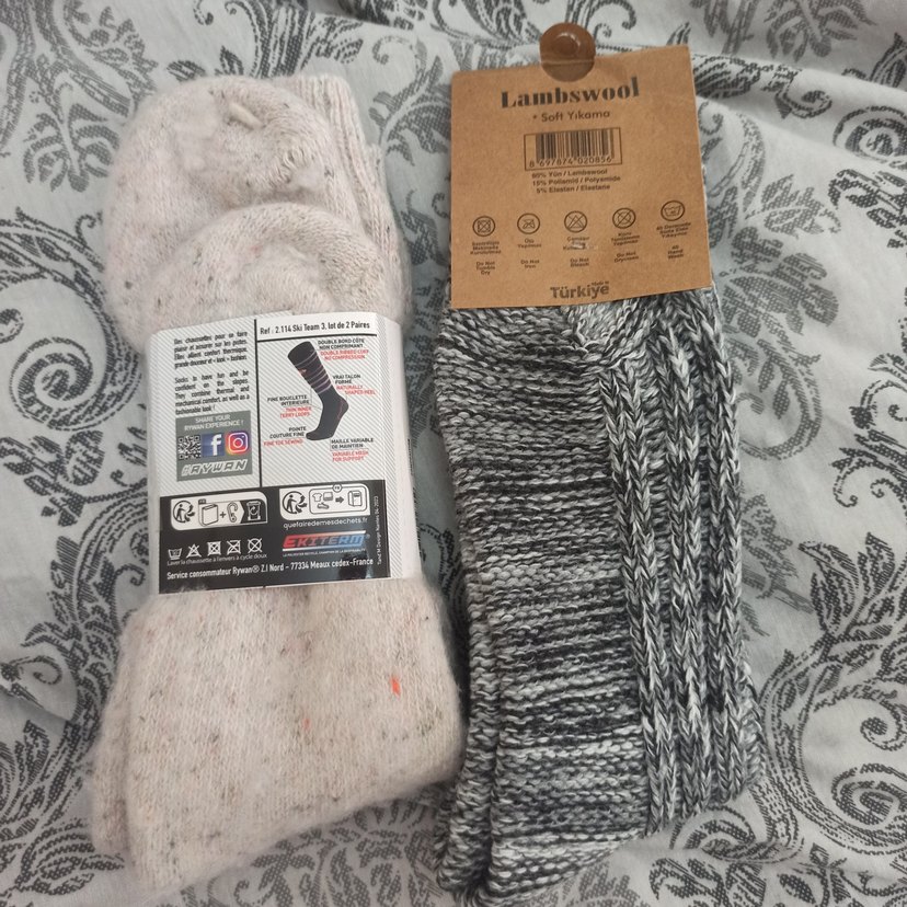 Gri Erkek Midi Yün Çoraplar - Görsel 2