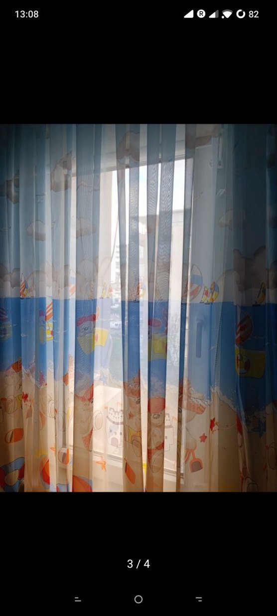 çocuk odası tül perde ayıcık deniz bulut plaj - Görsel 2