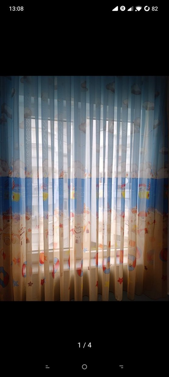 çocuk odası tül perde ayıcık deniz bulut plaj - Görsel 4