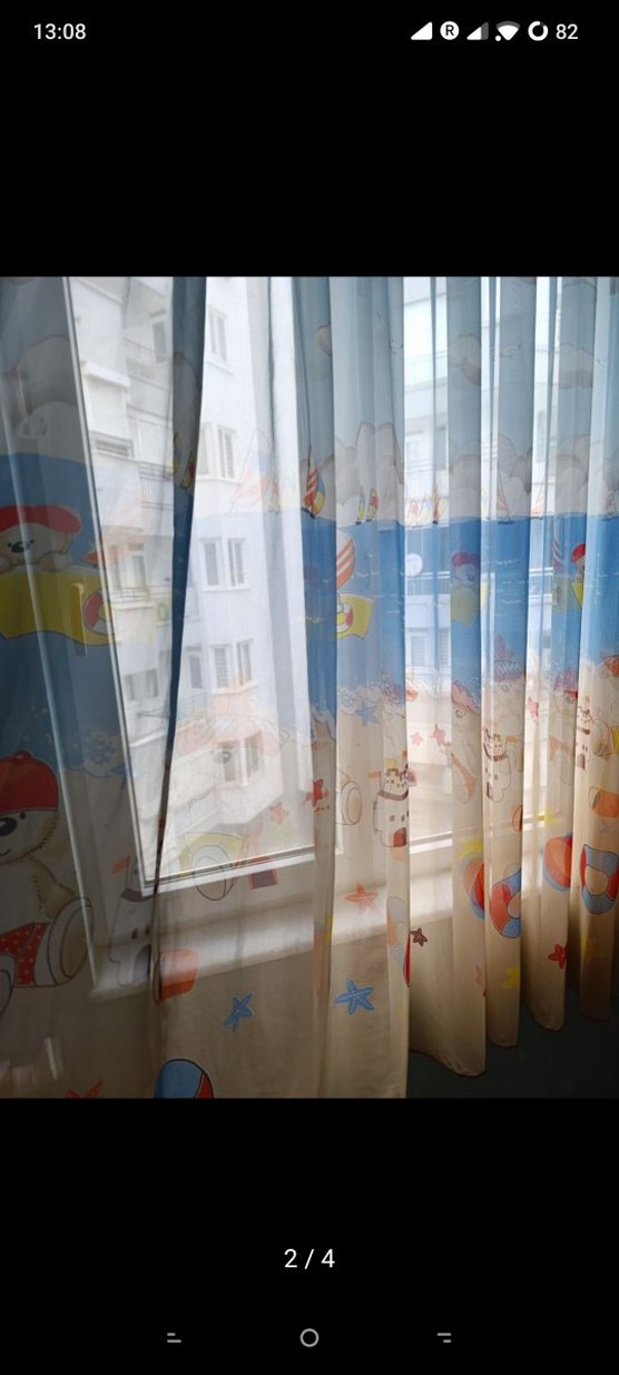 çocuk odası tül perde ayıcık deniz bulut plaj - Görsel 3