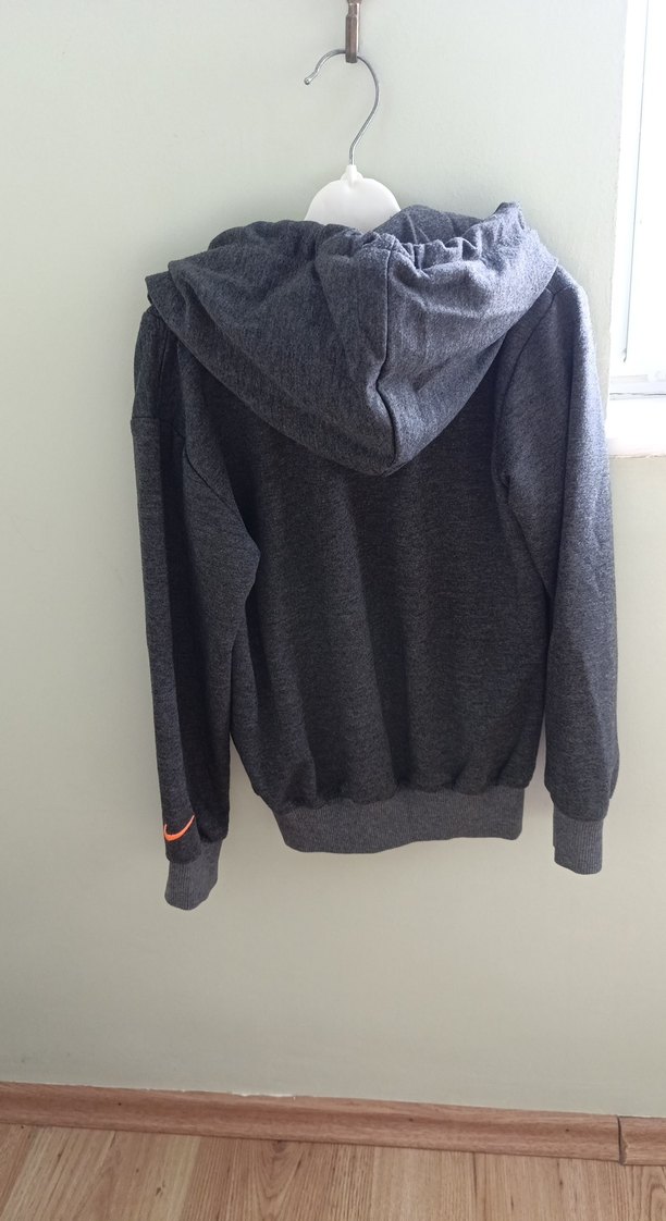 Erkek Çocuk Gri Kapüşonlu Fermuarlı Sweatshirt - Görsel 3
