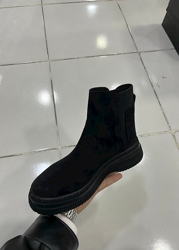 Diğer Siyah Nubuk Süet Kadın Bot, Topuklu,