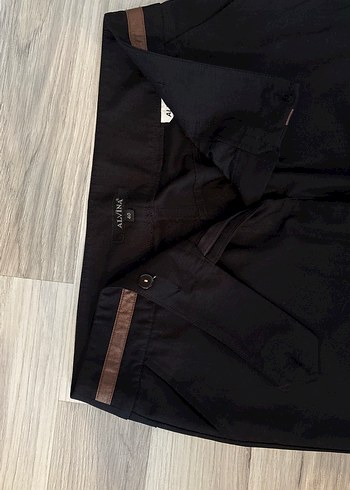 Alvina Kadın Siyah Beli Kuşaklı Kumaş Pantolon