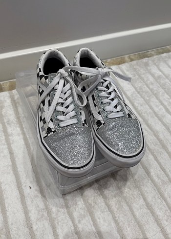 Vans Kadın Gri Simli Platform Spor Ayakkabı